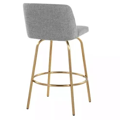 Gray Torino Gold Leg Counter Stools, Set of 2