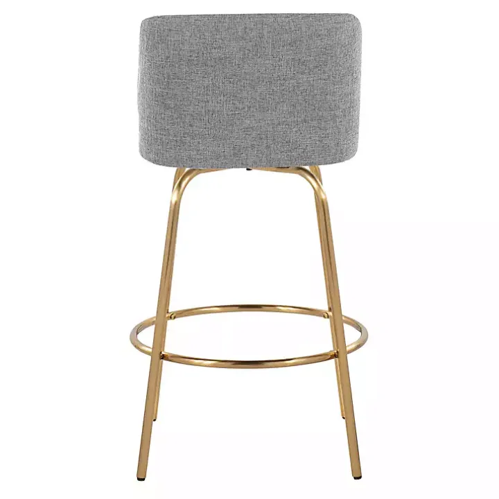 Gray Torino Gold Leg Counter Stools, Set of 2