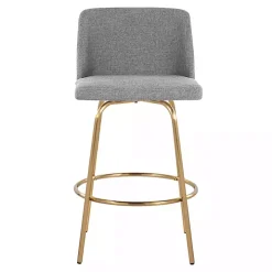 Gray Torino Gold Leg Counter Stools, Set of 2