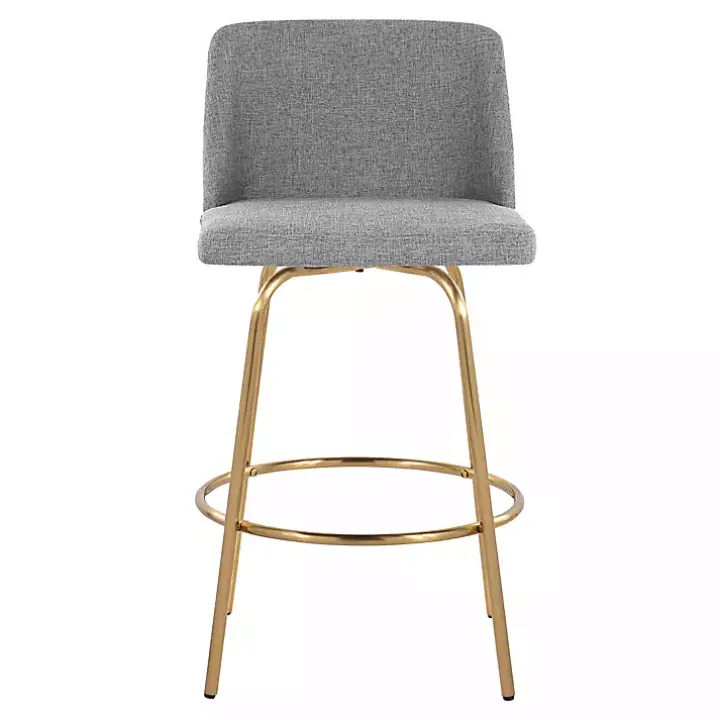 Gray Torino Gold Leg Counter Stools, Set of 2