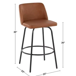 Gray Torino Gold Leg Counter Stools, Set of 2