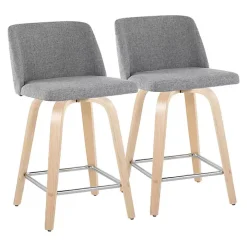 Gray Torino Upholstered Counter Stools, Set of 2