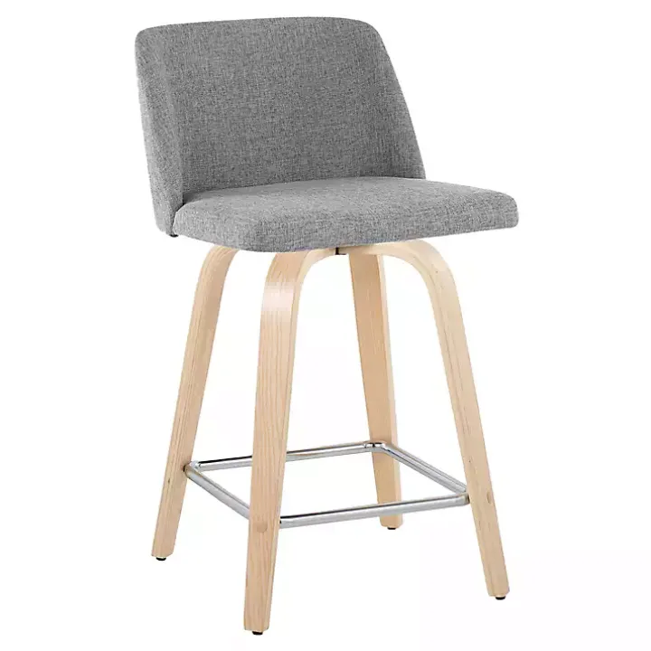 Gray Torino Upholstered Counter Stools, Set of 2