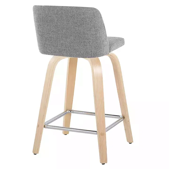 Gray Torino Upholstered Counter Stools, Set of 2
