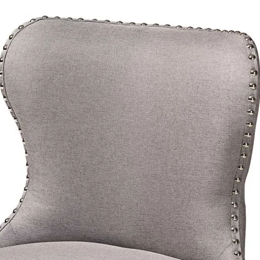 Gray Tufted Back Swivel Counter Stools, Set of 2