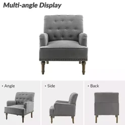 Gray Tufted Britt Accent Chair