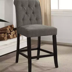 Gray Tufted Landon Counter Stools, Set of 2