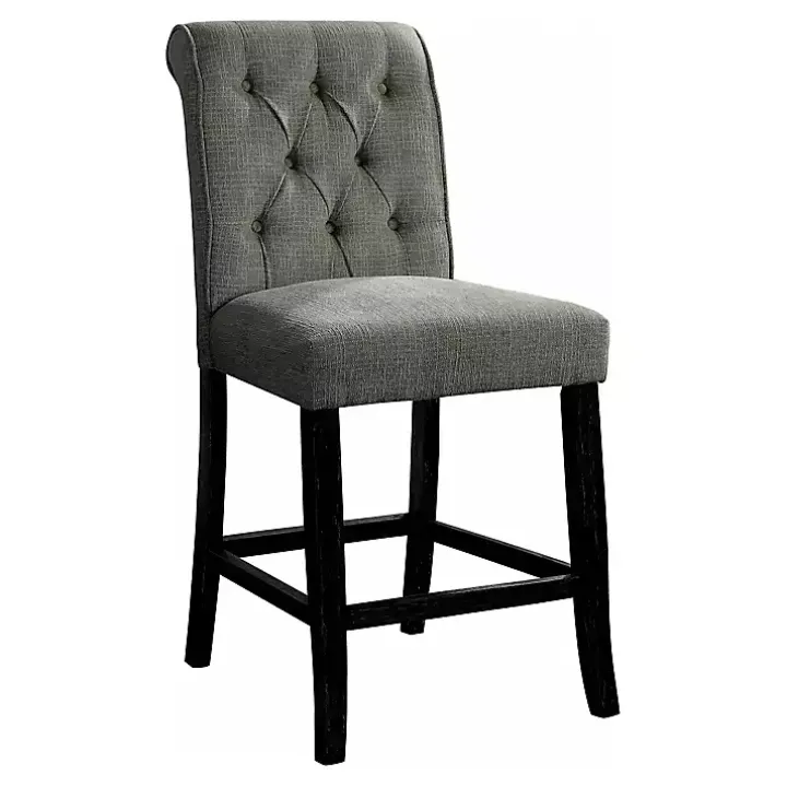 Gray Tufted Landon Counter Stools, Set of 2