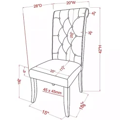Gray Tufted Landon Dining Chairs, Set of 2