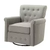 Gray Tufted Swivel Armchair