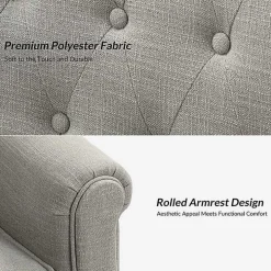 Gray Tufted Swivel Armchair