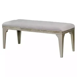 Gray Tufted Upholstered Silver Dining Bench