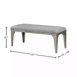 Gray Tufted Upholstered Silver Dining Bench