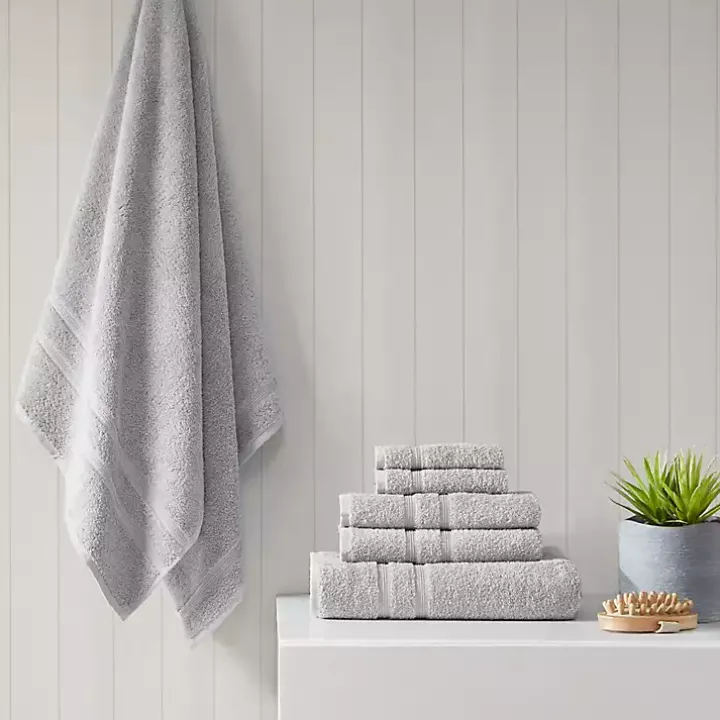 Gray Turkish Cotton 6-pc. Towel Set