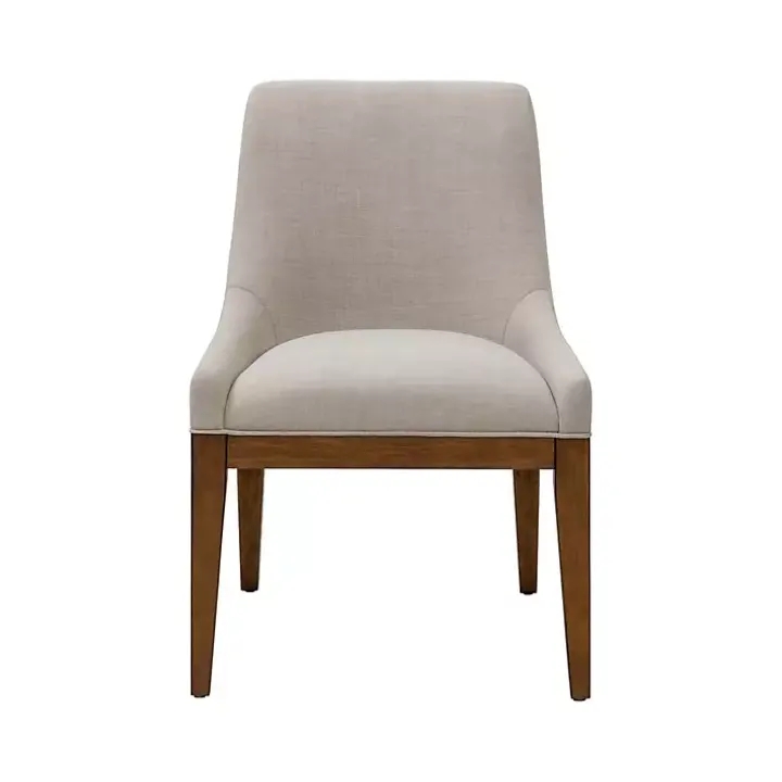 Gray Upholstered Armless Dining Chairs, Set of 2