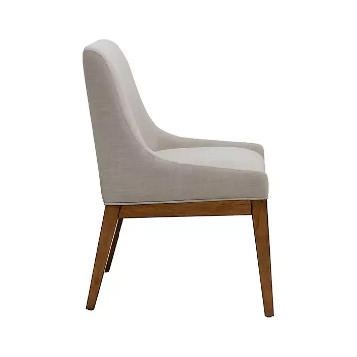 Gray Upholstered Armless Dining Chairs, Set of 2