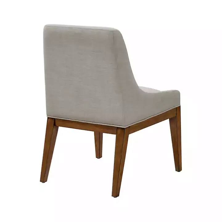 Gray Upholstered Armless Dining Chairs, Set of 2