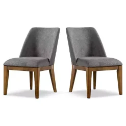 Gray Upholstered Cassie Dining Chairs, Set of 2
