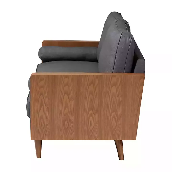 Gray Upholstered Harley Walnut Sofa