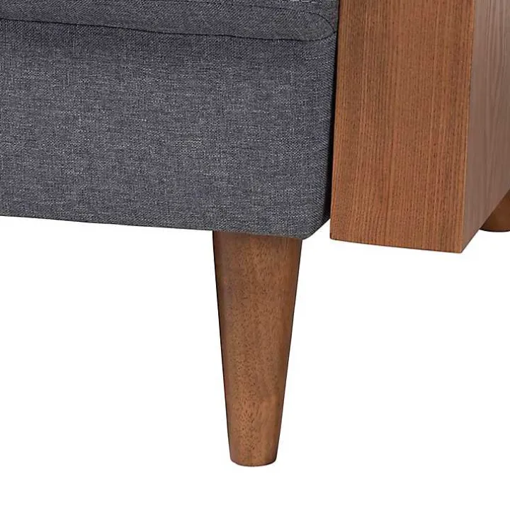 Gray Upholstered Harley Walnut Sofa