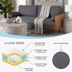 Gray Upholstered Harley Walnut Sofa