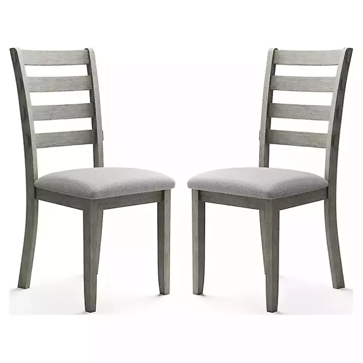 Gray Upholstered Lucas Dining Chairs, Set of 2