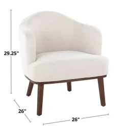 Gray Upholstered Midcentury Modern Accent Chair