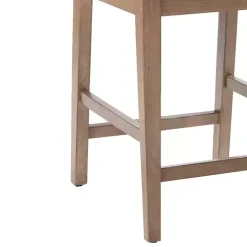 Gray Upholstered Oak Crackle Counter Stool