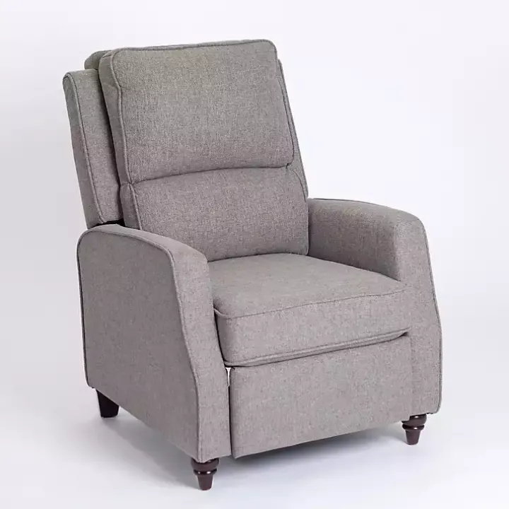 Gray Upholstered Rowan Push Back Recliner