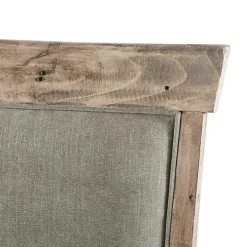 Gray Upholstered Rustic Dining Chairs, Set of 2