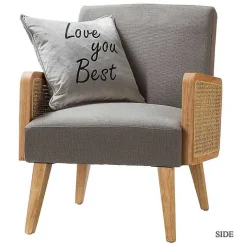 Gray Upholstered Velvet Accent Chair