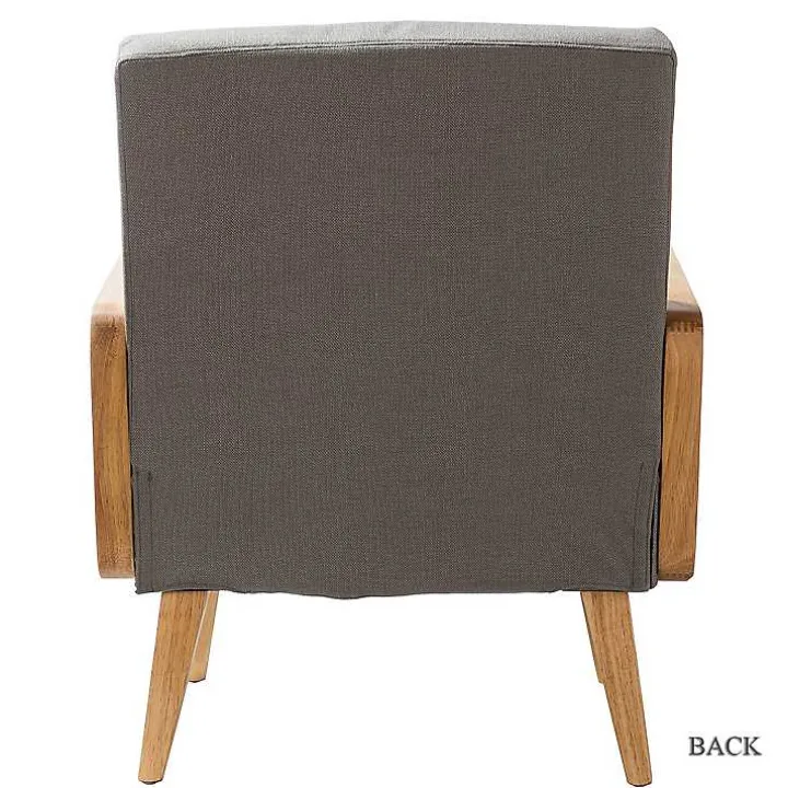 Gray Upholstered Velvet Accent Chair