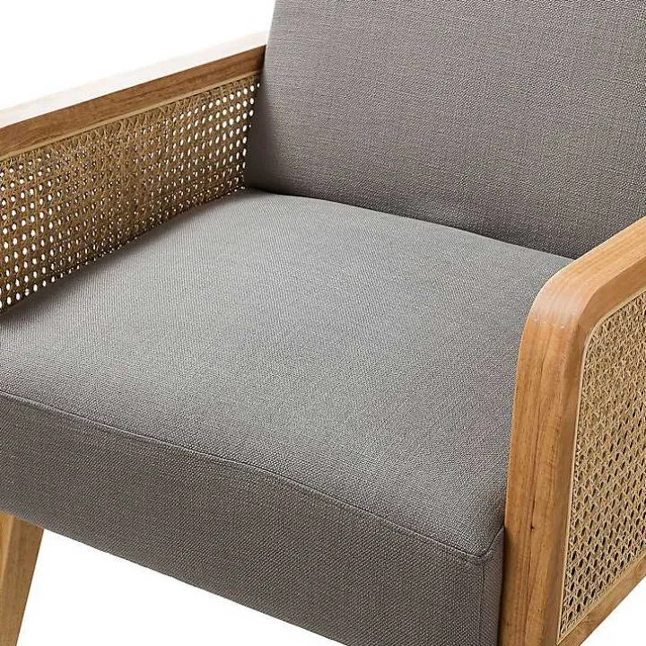 Gray Upholstered Velvet Accent Chair