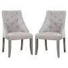 Gray Upholstered Wingback Dining Chairs, Set of 2