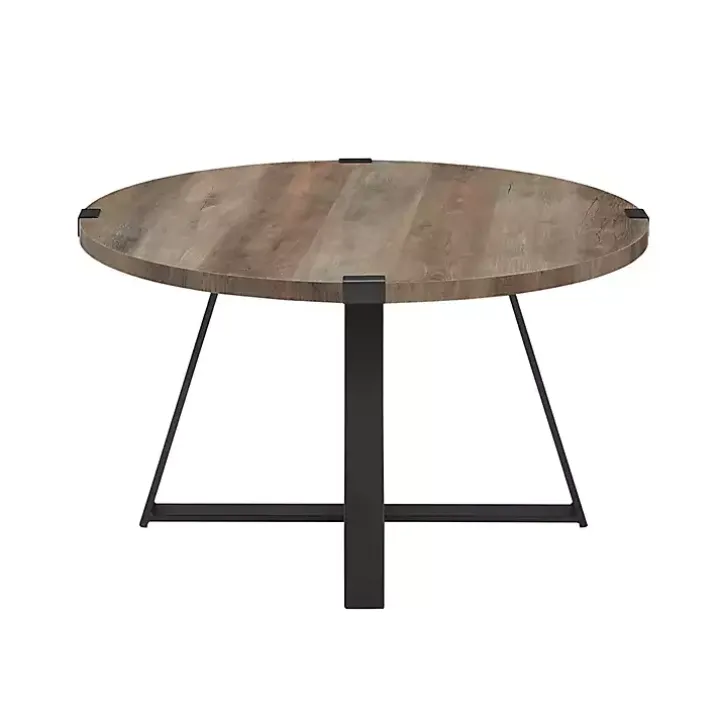 Gray Urban Rustic Round Coffee Table
