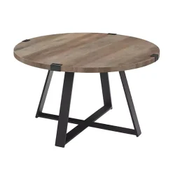 Gray Urban Rustic Round Coffee Table