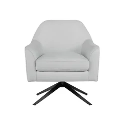 Gray Velvet Swivel Accent Chair