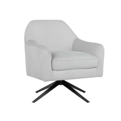 Gray Velvet Swivel Accent Chair