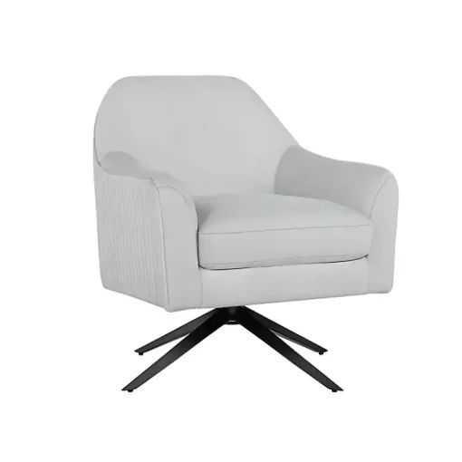 Gray Velvet Swivel Accent Chair