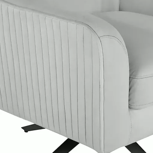 Gray Velvet Swivel Accent Chair