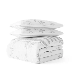 Gray Vines Reversible 3-pc. King Quilt Set