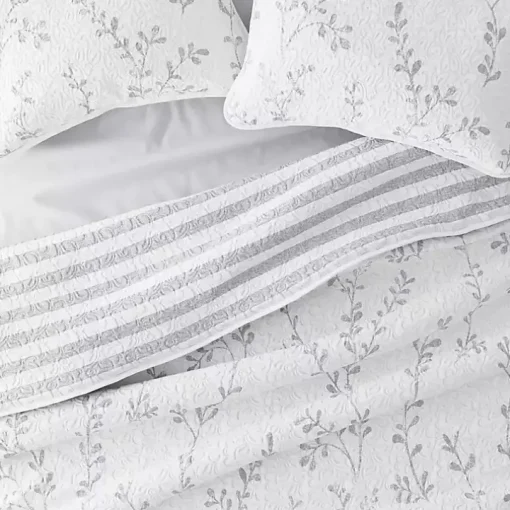 Gray Vines Reversible 2-pc. Twin Quilt Set