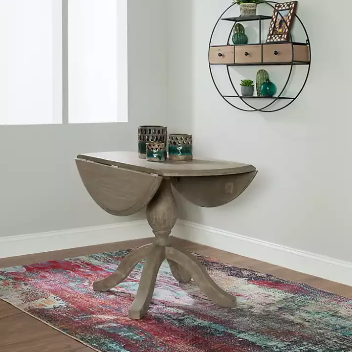 Gray Wash Drop Leaf Dining Table