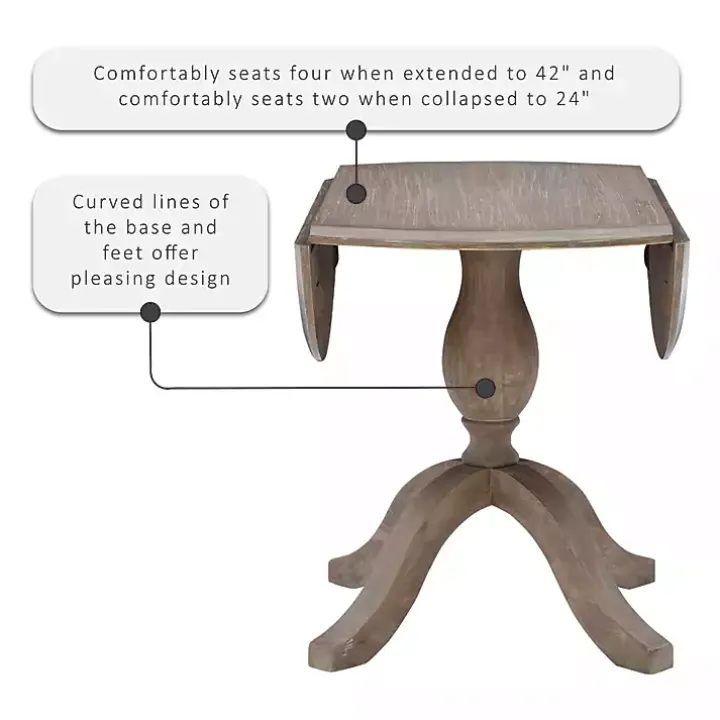 Gray Wash Drop Leaf Dining Table