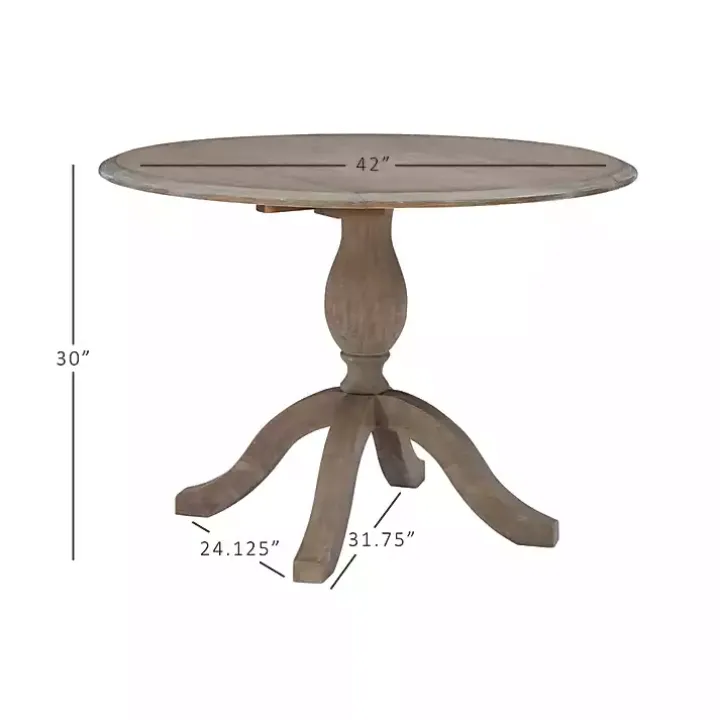 Gray Wash Drop Leaf Dining Table