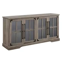 Gray Wash Window 4-Door TV Stand