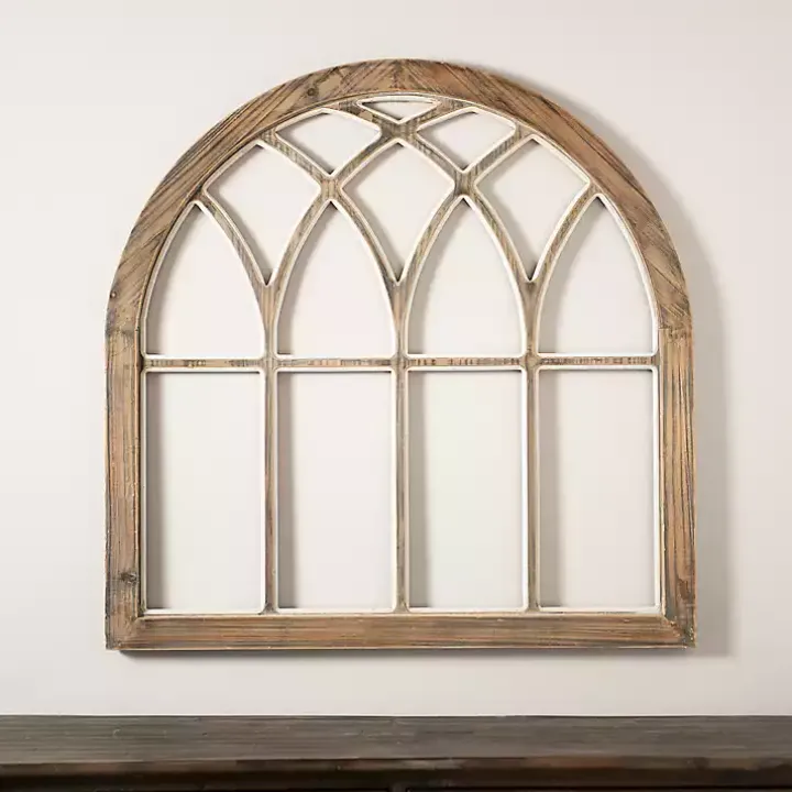 Gray Weathered Arch Wood Wall Plaque