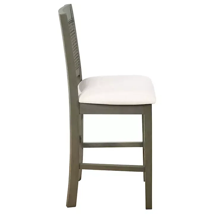 Gray Wilbur Cane Back Counter Stools, Set of 2