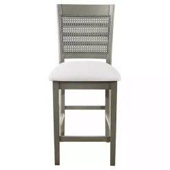 Gray Wilbur Cane Back Counter Stools, Set of 2