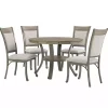 Gray Wood and Upholstered Chairs 5-pc. Dining Set